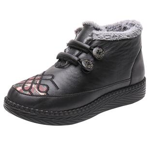 老北京棉鞋女冬季加绒奶奶鞋中老年加厚保暖妈妈棉靴老太太雪地靴