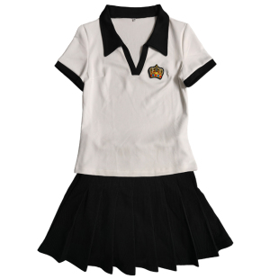 足浴足疗技师工作服女减龄气质性感显瘦养生馆按摩沐足前台百褶裙