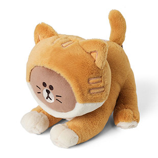 LINE FRIENDS毛绒娃娃潮玩具布朗熊安抚玩偶睡觉抱枕网红猫咪公仔