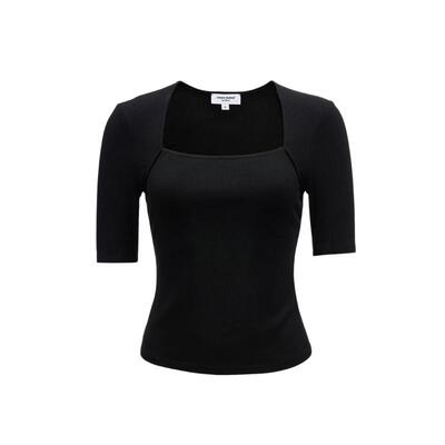 vq区绫致Vero ModaT恤女2025早春夏方领收腰短袖T恤休闲潮上衣