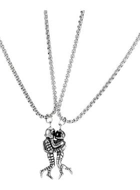 【情人节礼物】GENANX闪电潮牌宇航员拥抱情侣项链小众设计吊坠