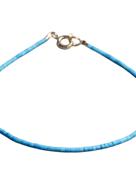 天然浅蓝绿松石极细手链管珠1mm