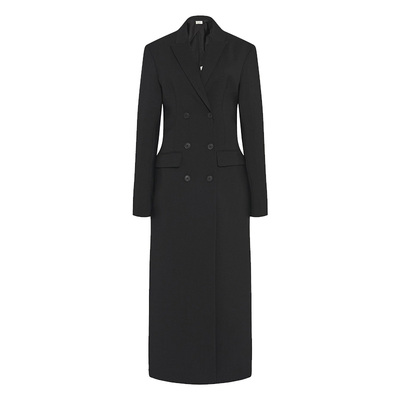 西装长袖双排扣长外套