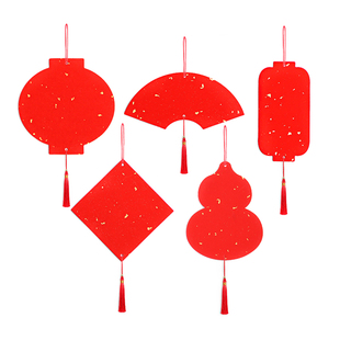 燃灯2026迷你福卡挂件双面万年红春联纸手写卡纸福字红纸斗方对联专用纸空白书法作品纸喜庆红色卡片挂饰