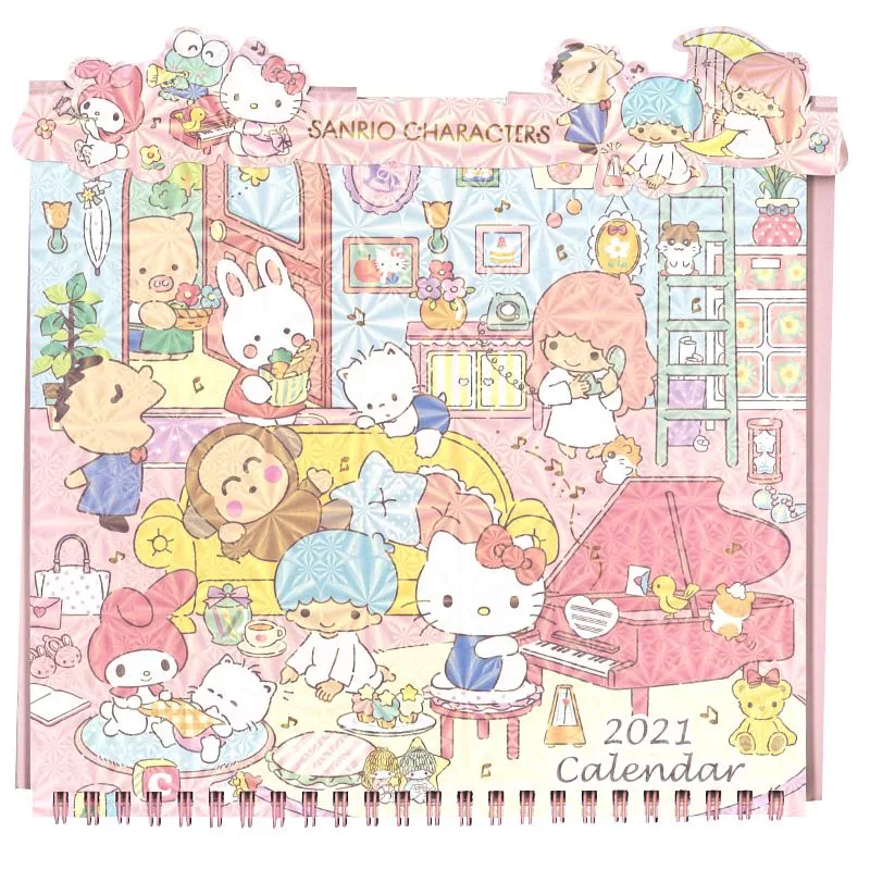 香港正版三丽鸥2026年迷你小挂历KUROMI海怪KITTY办公室桌月日历