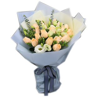 每周上新！19朵香槟玫瑰花束上海鲜花速递同城北京苏州杭州