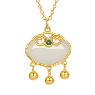 周六福如意祥云锁项链女S925银链坠时尚百搭小众情人节礼物送女友