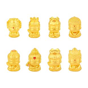 诗普琳珠宝八大佛转运珠黄金手链手绳本命年普贤菩萨串珠