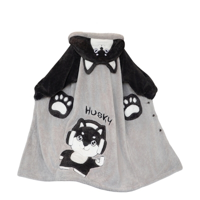 男士睡衣秋冬珊瑚绒加厚长款睡袍