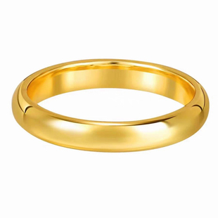 金包银泥鳅背戒指男女古法磨砂面素圈指环闭口情侣对戒生日礼物