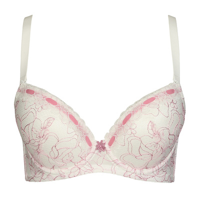 古今薄模杯聚拢蕾丝刺绣内衣3/4