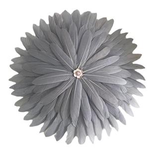 侘寂风仿古墙面装饰棚顶装饰挂件卧室床头挂饰羽毛花朵美睫店背景