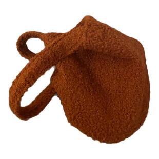 LittleChicThings焦糖色毛毛绒实用圆底单肩包短肩带手提斜挎女包