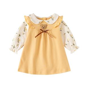 女童春秋装连衣裙女宝宝儿童小童衣服纯棉小裙子洋气公主裙0-5岁1