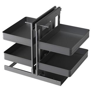 转角拉篮全开小怪物厨房橱柜全拉出拐角飞碟收纳小怪兽地柜大门洞