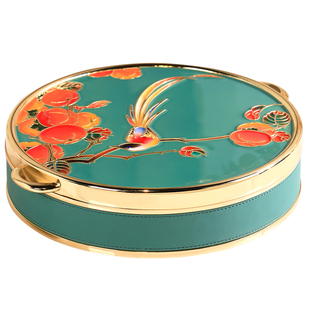 喜上枝头轻奢珐琅彩干果盒家用客厅茶几桌面合金高级感装饰水果盘