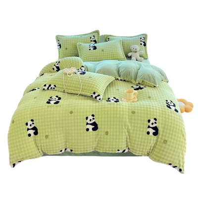 冬季加厚牛奶绒被套法兰绒被罩