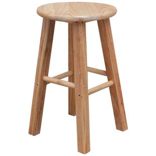 全实木凳子25 30 35 40 45 50 60 70 80cm橡胶木小圆凳加固矮板凳