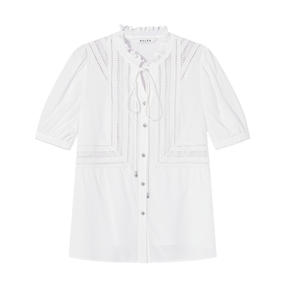 MSLAN法式浪漫天丝镂空衬衫