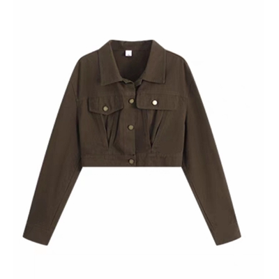 早春短款牛仔外套女小个子宽松