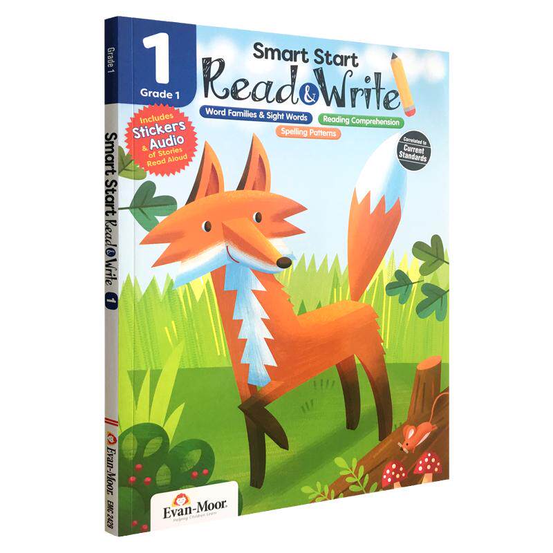 聪慧启蒙系列 英语阅读与写作一年级 英文原版 Evan-Moor Smart Start Read and Write Grade 1 美国加州小学英语教辅教材evanmoor