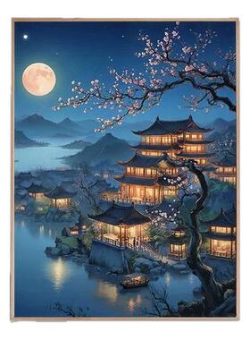 【江南山水】数字油画diy国风