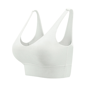 白色运动内衣女防震跑步聚拢防下垂外穿背心式性感健身瑜伽服文胸