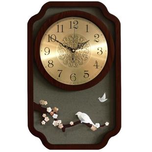 新中式挂钟客厅大气中国风时钟创意家用时尚挂墙复古石英钟表