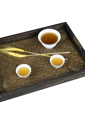 泰国木质茶盘家用托盘长方形