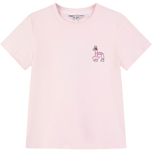 hazzys哈吉斯童装男女童短袖26夏新中大童液氨双面布透气圆领T恤