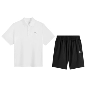 安踏童装速干POLO衫短袖短裤套装夏季新款官方正品儿童夏套装衣服