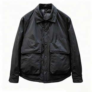 美式潮牌2025秋冬新款翻领宽松夹克外套羽绒服90白鸭绒男士休闲