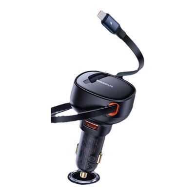 车载充电器60w快充自带伸缩线