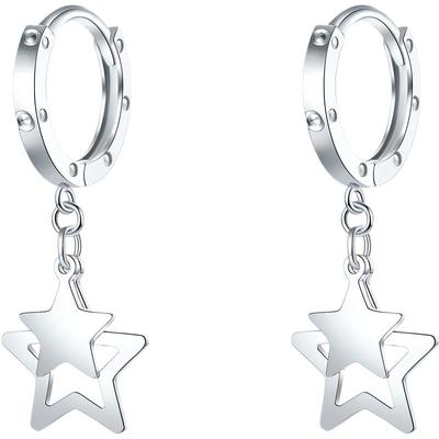 六桂福珠宝铂金星星耳坠