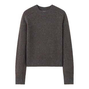 JCLP金纯良品 山羊绒+桑蚕丝花纱混纺插肩袖宽松针织羊毛衫毛衣