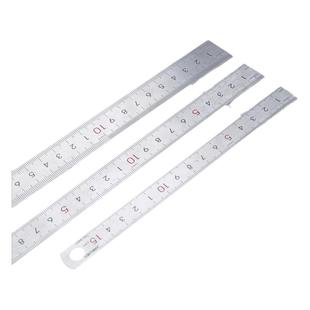 得力钢直尺金属不锈钢尺子加厚直尺办公工具15cm/20cm/30cm/50cm