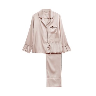 水润玻尿酸』桑罗23姆米女款真丝睡衣套装100%桑蚕丝高级家居服