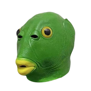 绿头鱼老虎头套独角兽牛马头头套搞怪搞笑沙雕万圣节动物表演面具