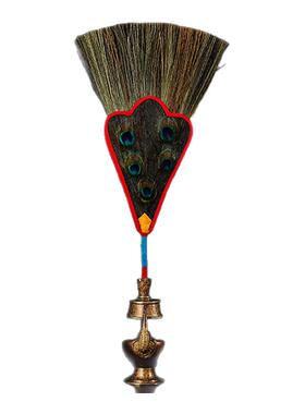 用文巴扇吉祥草孔雀羽毛扇一眼三眼五眼十眼孔雀扇贲巴壶扇子