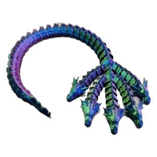 3d打印五头蛇蛟龙小孩玩具关节可活动礼物摆件装饰道具摆摊批发