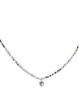 爱心碎银子项链女轻奢百搭冷淡风