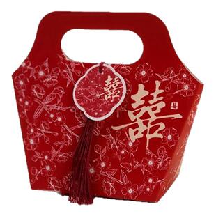 粉色喜糖袋2025新款小清新南洋风结婚喜糖盒子特色礼品盒