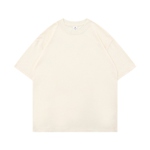 李小冉同款新疆精梳棉重磅纯棉短袖t恤宽松纯色少女风休闲打底衫