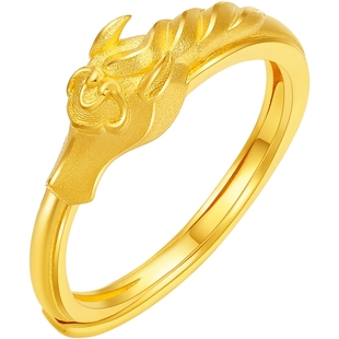 周六福黄金计价精品足金酷马戒指女戒生肖马系列新年礼物