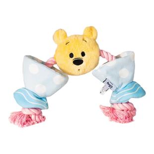 QZee派思维迪士尼小熊维尼狗狗绳结拔河玩具磨牙耐咬发声人宠互动