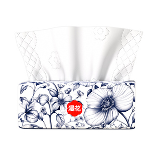 漫花中国风抽纸1包56抽280张5层170x140mm五层加厚舒适柔韧体验装