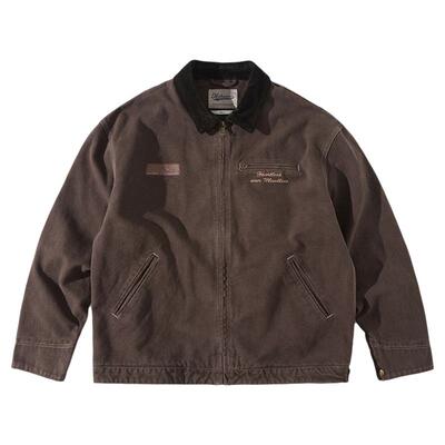 NOTHOMME复古帆布刺绣底特律夹克