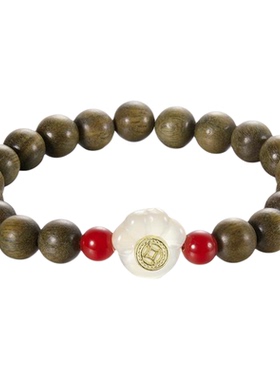 zeroline玛瑙猫爪绿檀木手串女