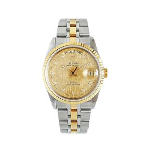 【自营】中古99新帝舵王子与公主18K黄金星期日历自动机械手表男