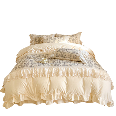 法式田园公主镂空花边全棉四件套